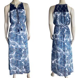 Dr2 By Daniel Rainn Lace Yolk Sleeveless Maxi Dress M